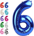 40 Inch Navy Blue Mylar Foil Number 6 Birthday Balloon, Digital Balloons for 6 16 Boy Girl Party Decorations Supplies, Big Helium Balloon Numbers for 26 36 46 60 Men Women Anniversary