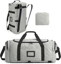 BAGSAMRT 60L Foldable Duffle Bag for Travel, Large Travel Duffel Bag for Men, 4 in 1 Travel Backpack, Carry on Weekender Bag, Gray