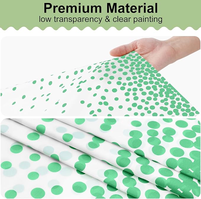 misaya 3 Packs Dot Disposable Table Cloth, 54 x 108 Inch Waterproof Plastic Tablecloth, Rectangle Green Dots in White Table Covers for Easter, Picnic, Birthday, Party