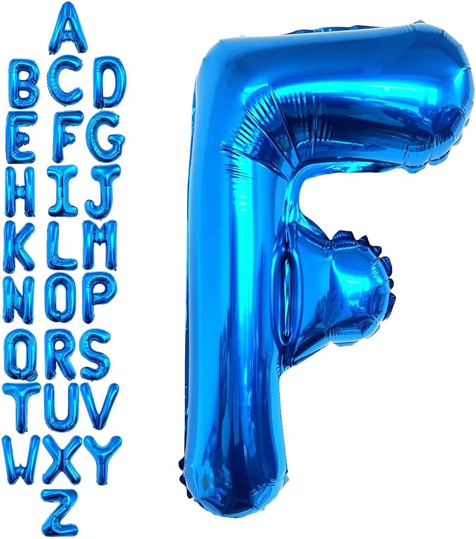 40 Inch Blue Letter F Balloons, DIY Phrase Foil Alphabet Letter F Balloons DIY Word F Banner for Birthday Anniversary Celebration Graduation Party Supplies Decoration
