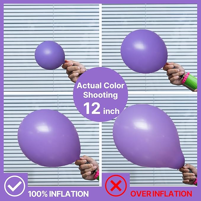 PartyWoo Purple Balloons 50pcs 12 Inch Purple Latex Balloons for Birthday Baby Shower Anniversary Engagement Wedding Princess Bachelorette Bridal Shower Butterfly Party Decorations Purple-Y15