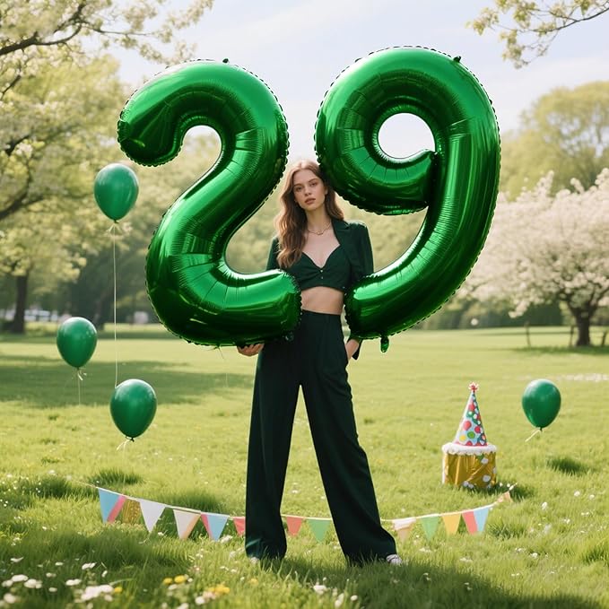 40 Inch Balloon Number 9 Green, Large Foil Green Number Balloons 9 19 29 for Girls Women, Digital 9 Helium Balloons for 90 99 Birthday Party Supplies Anniversary Event Celebration Decorations