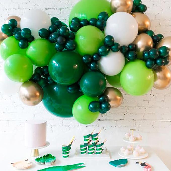 PartyWoo Dark Green Balloons 50pcs 12 Inch Emerald Hunter Forest Green Balloons for Wedding Boy Baby Shower Birthday Christmas Graduation Dinosaur Jungle Golf Theme Party Decorations Green-Y56