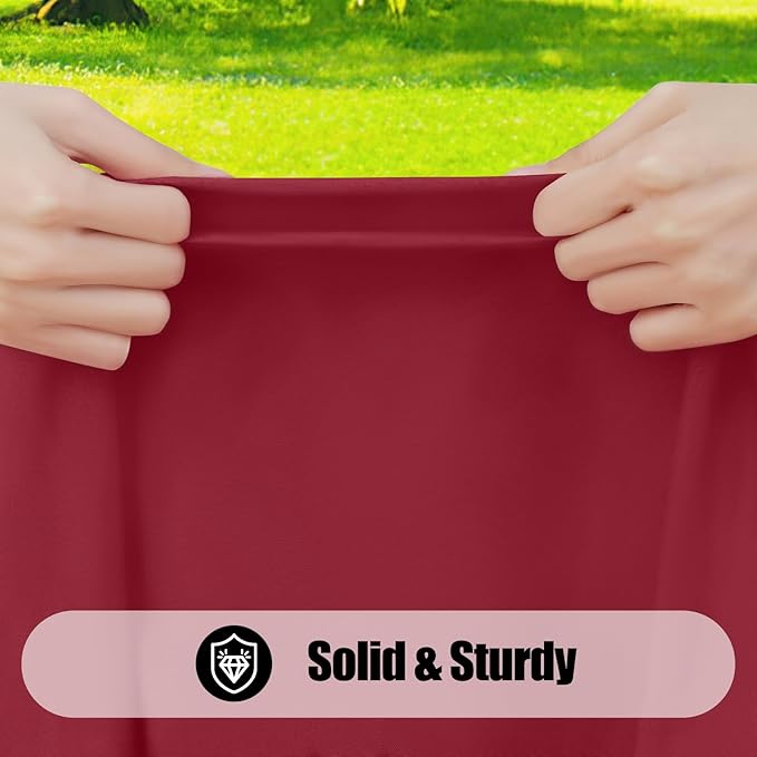 Smiry 2 Pack Rectangle Picnic Table Cloth, Waterproof Elastic Fitted Tablecloths, Washable Polyester Rectangular Patio Table Cover for Camping, Indoor and Outdoor (Wine Red, 30"x96")