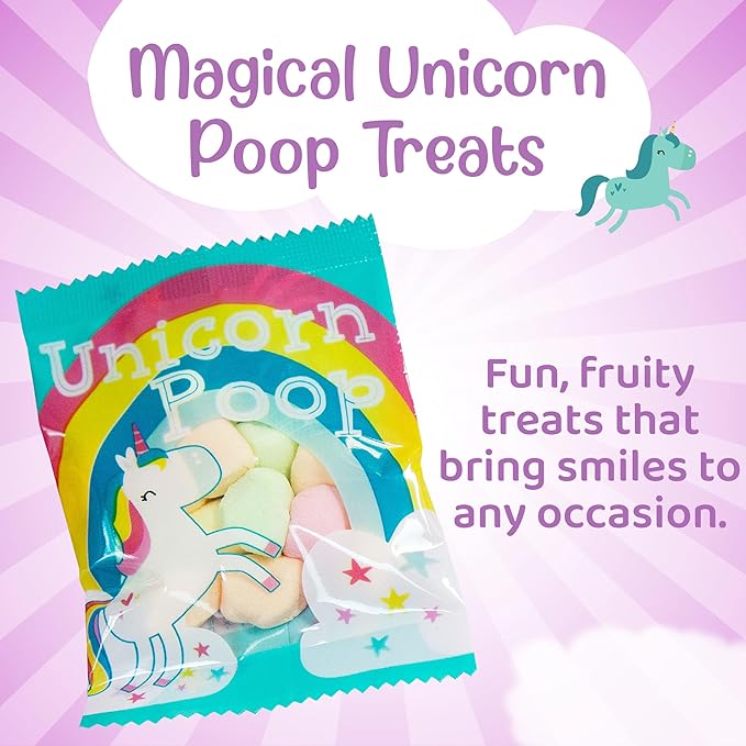 Unicorn Poop Candy - Made in the USA - 12 Unicorn Party Supplies - Unicorn Birthday Party Favors for Kids - Bulk Candy Packs for Classroom