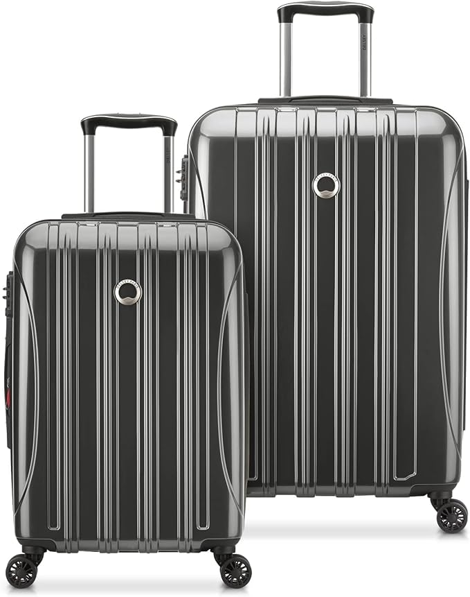 DELSEY PARIS Helium Aero Hardside Expandable Luggage with Spinner Wheels, Brushed Charcoal, 2-Piece Set (21/24)