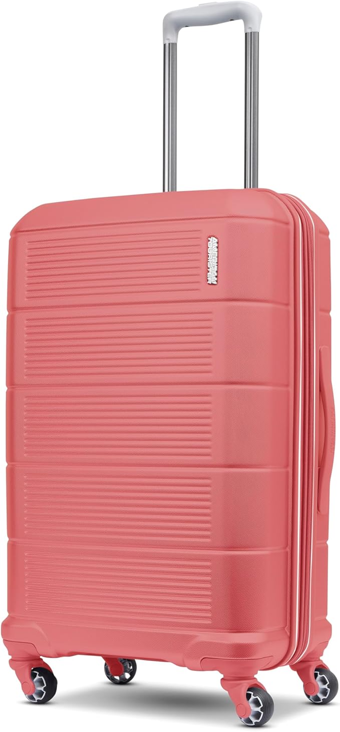 American Tourister Stratum 2.0 Expandable Hardside Luggage with Spinner Wheels, 24" SPINNER, Soft Coral