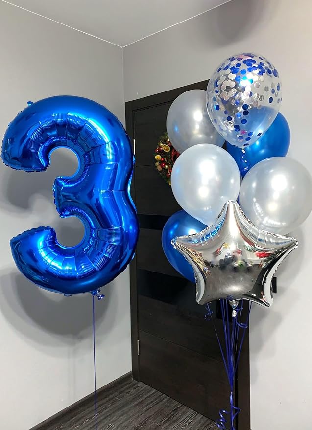 23 Number Balloons, Dark Blue Balloons for Man Woman 23th Birthday Decoration, Foil Number Ballon for 23, 32 Anniversary, Bridal Shower, Graduation, Halloween, Christmas, New Year