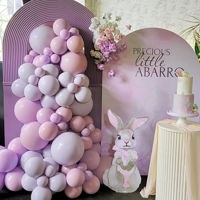 90pack Lilac Balloons Different Size 18/12/10/5 Inch Lilac Balloon Garland Arch Kit for Graduation, Wedding, Birthday, Princess Theme Party, Baby Shower, Anniversary Party Decorations
