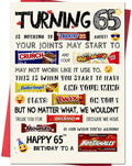 Funny 65th Birthday Card for Women Men, Happy 65th Birthday Gifts Him Her, Unique 65th Bday Decorations Ideas for Parents
