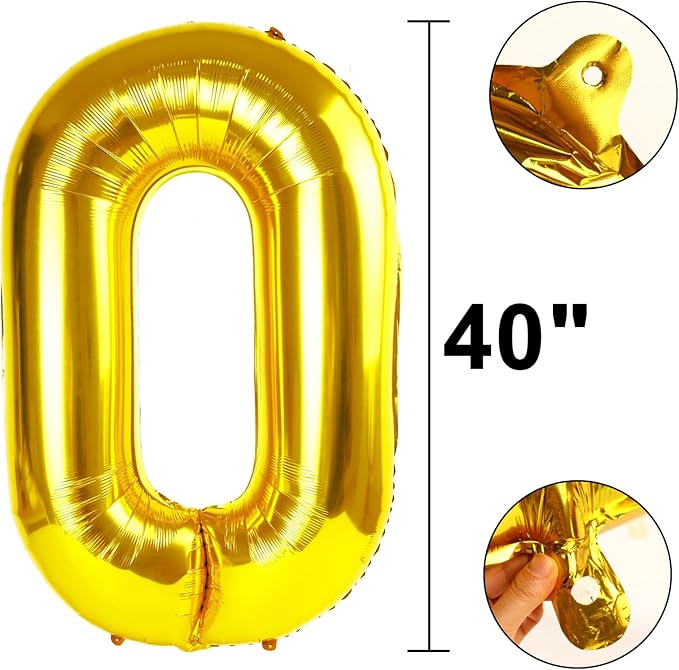 40 Inch Gold Balloon Number 60 Balloon,Jumbo Mylar Foil Helium Balloon for 60 Birthday Digital Balloons for Birthday Party,Wedding Anniversary Party Decorations