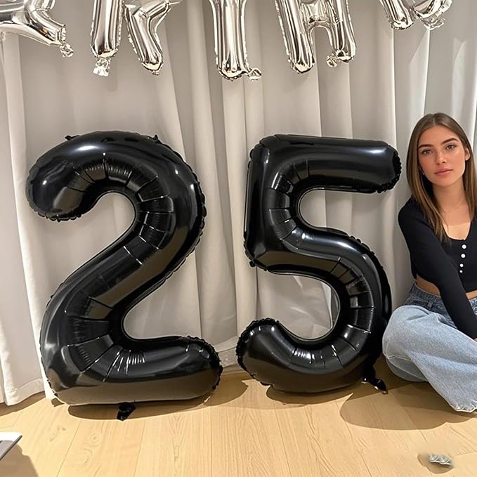 40 Inch Black Number 23 Digital Balloon,Jumbo Mylar Foil Helium Balloon for 23 Balloons for Birthday Party,Wedding Anniversary Party Decorations