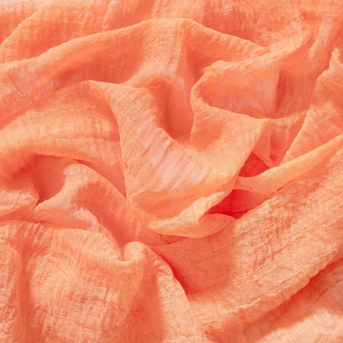 Socomi 3pcs Peach Orange Easter Spring Gauze Cheesecloth Table Runner 120 Inch Rustic Boho Cheese Cloth Runner for Wedding Party Baby Bridal Shower Centerpiece Decoration Holiday Home Decorations