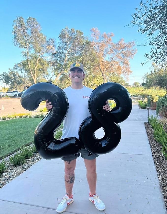 Black Number 50 Balloon 40 inch, 50 Number Balloons, 50th Black Birthday Decorations, 50 Year Old Women Men Party Supplies