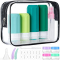 MODENGKONGJIAN 16 Pack Travel Bottles for Toiletries,TSA Approved Silicone Squeezable Travel Shampoo Bottles, 3oz Leak Proof Refillable Toiletry Cosmetic Containers (16PCS/Green)