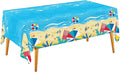 Gatherfun Beach Theme Party Supplies Summer Pool Disposable Tablecloth Plastic Waterproof Table Cover for Hawaiian Party Birthday Decorations, 3 Pack 54X108inch