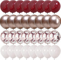 Burgundy Red Balloons, 35PCS Maroon and White Latex Balloons, Wine Red and Rose Gold Confetti Balloon for Birthday Wedding Anniversary Engagements New Year Valentines Day Party Decorations Supplies