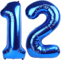 12 Number Balloons, Dark Blue Balloons for Man Woman 12th Birthday Decoration, Foil Number Ballon for 12, 21 Anniversary, Bridal Shower, Graduation, Halloween, Christmas, New Year