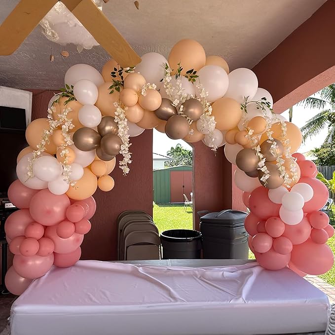 Blush Pink Balloon, 60 PCS 12 Inch Retro Pink Gold White Sand Nude Balloons Gold Confetti Latex Balloons for Girls Baby Shower Wedding Bridal Boho Birthday Party Decorations