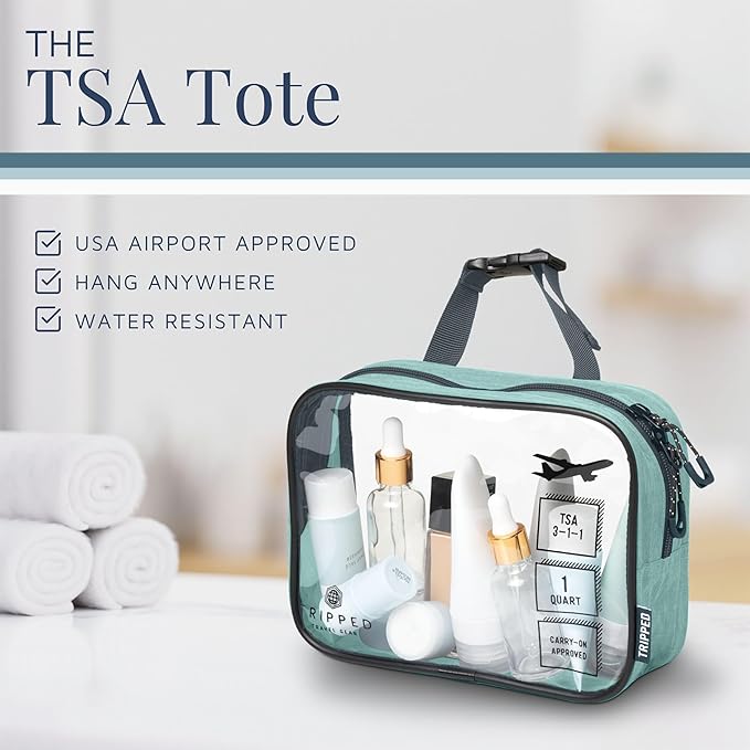 Toiletry Bag Kit Set: Hanging Travel Toiletry Bag + 311 TSA Cosmetic Liquid Bag + Ultralight Accessory Organizer Pouch
