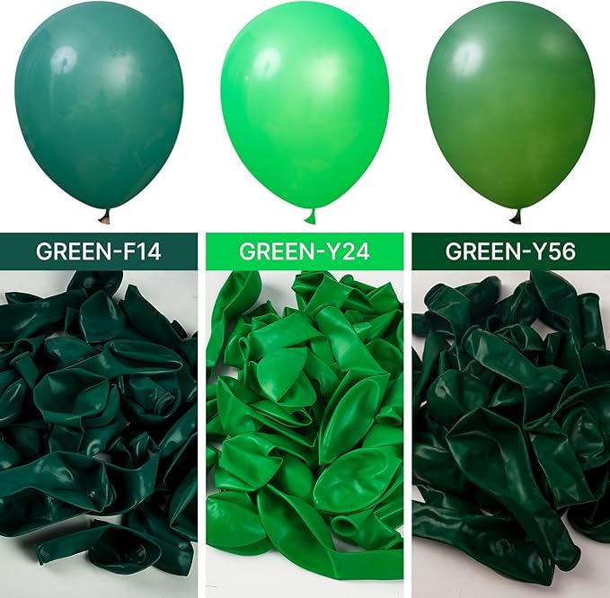 PartyWoo Dark Green Balloons 50pcs 12 Inch Emerald Hunter Forest Green Balloons for Wedding Boy Baby Shower Birthday Christmas Graduation Dinosaur Jungle Golf Theme Party Decorations Green-Y56