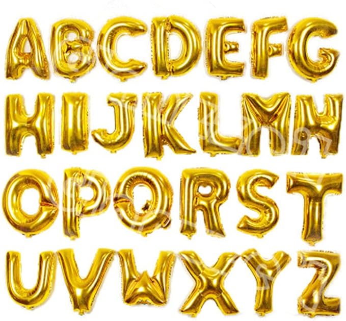 Glanzzeit 16 Inch Gold Balloons Decor Letters A to Z Numbers 0 to 9 for Wedding Prom Birthday Party (Letter Z)