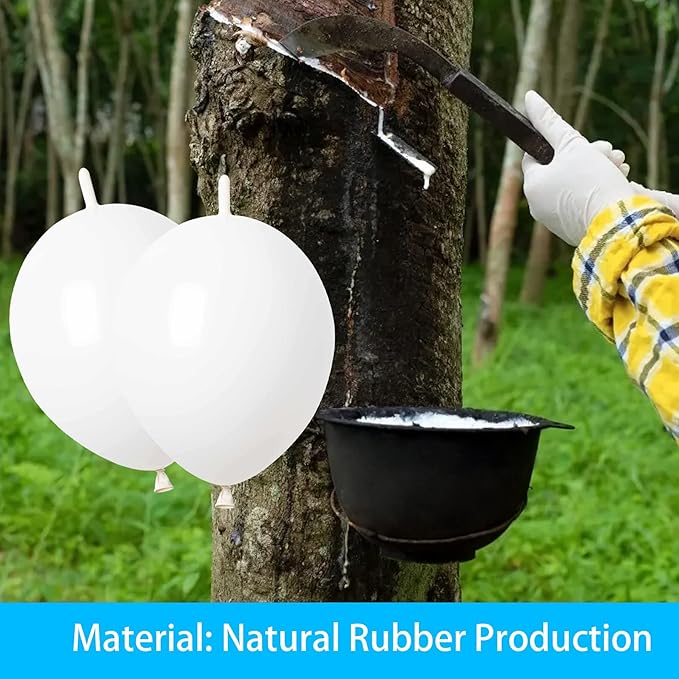 Link Balloons White 12 Inch Latex Quick Linkale Balloon 160 Pcs for Birthday, Halloween, Christmas, Party Festival Decorations