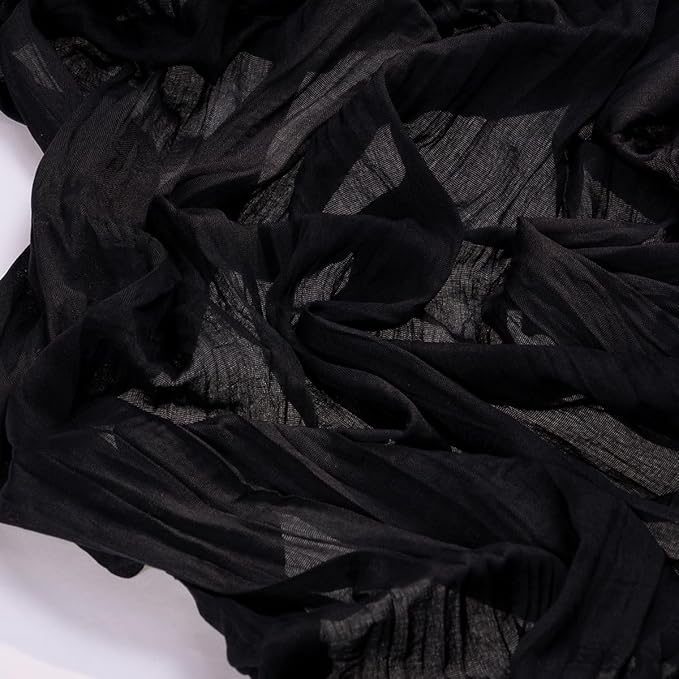 Socomi 10pcs Black Cheesecloth Table Runner Boho Rustic Gauze Easter Spring 120 inch 10FT Cheese Cloth Runner for Wedding Party Baby Shower Birthday Home Decor Holiday Decorations