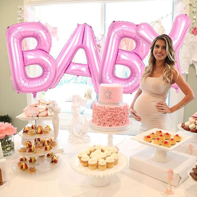 Biapian 40 Inch Giant Pink M Balloon - Single Alphabet M Foil, Light Pink Name Letter Balloon for Girls Women Birthday Party Decoration, Baby Shower, Anniversary Supplies
