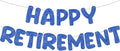 Fulmoon Pre Strung Happy Retirement Banner Glitter Retirement Sign Funny Official Retired Decor Party Decorations Supplies for Men Women Gifts (Navy Blue)