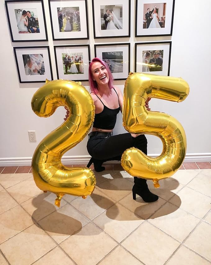 60 Balloon Number, Gold Number 60th Birthday Balloons 40 Inch, 60 Years Old Gold Birthday Decorations for Men Women, 60th Anniversary Decorations