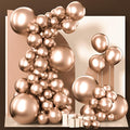 PartyWoo Metallic Rose Gold Balloons 140pcs Different Sizes of 18 12 10 5 Inch Chrome Champagne Gold Balloon Arch Kit for Birthday Anniversary Bridgerton Floral Party Decorations Rose Gold-G112