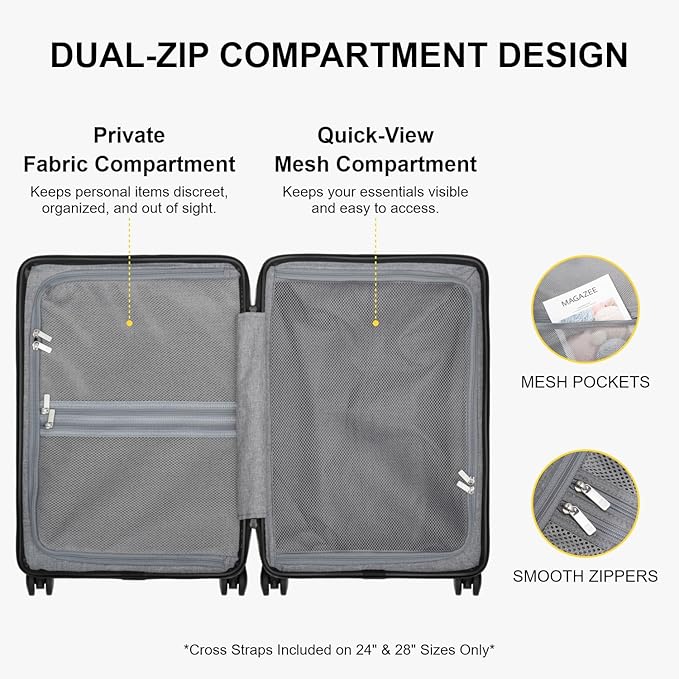 LEVEL8 Carry on Luggage Airline Approved, Carry-on Suitcases with Wheels, Lightweight Hardside Luminous Textured Luggage for Travel with Tsa Lock, 20 Inch, Navy