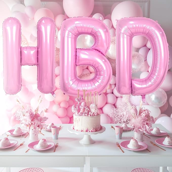 40 Inch Pink Letter Balloons, Giant Light Pink Letter W Balloon, Single Alphabet W Balloon, Pastel Foil Name Balloons for Girls Women Birthday Princess Anniversary Graduation Decoration