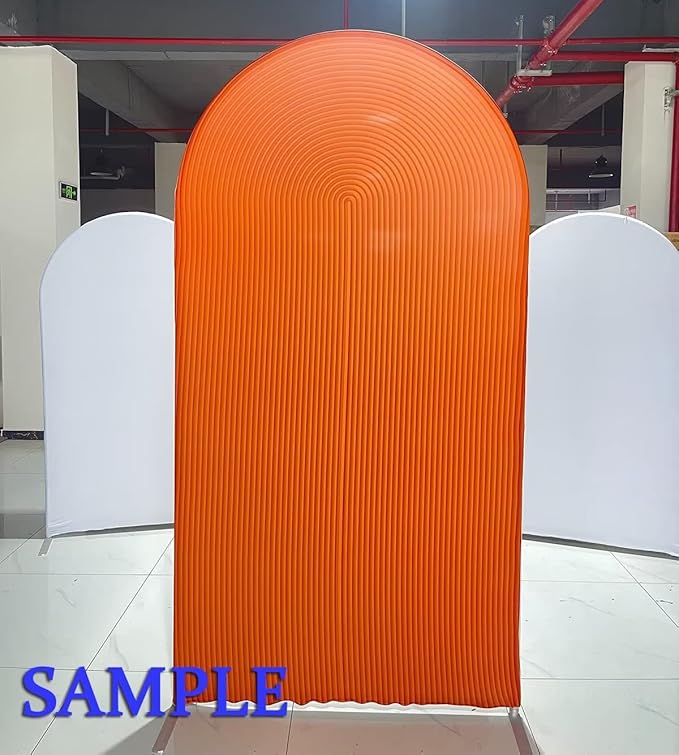 HUAYI Light Tan Ripples Pattern Arch Backdrop Cover for Birthday Party Wedding Baby Shower Decorations Chiara Backdrops Arched Wall Frame Stands Covers Props GP-454 3ft * 5ft