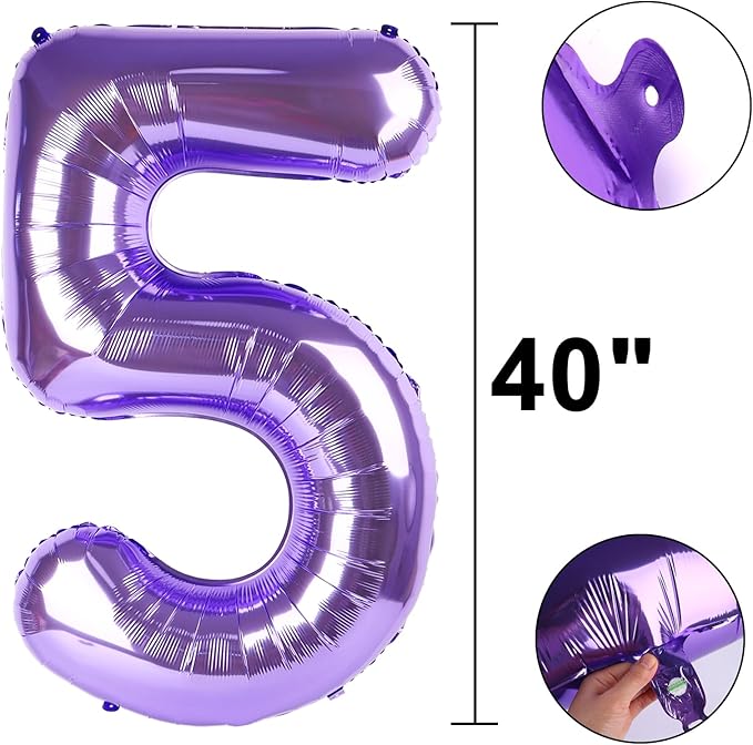 40 Inch Purple Number 25 Digital Balloon,Jumbo Mylar Foil Helium Balloon for 25 Balloons for Birthday Party,Wedding Anniversary Party Decorations