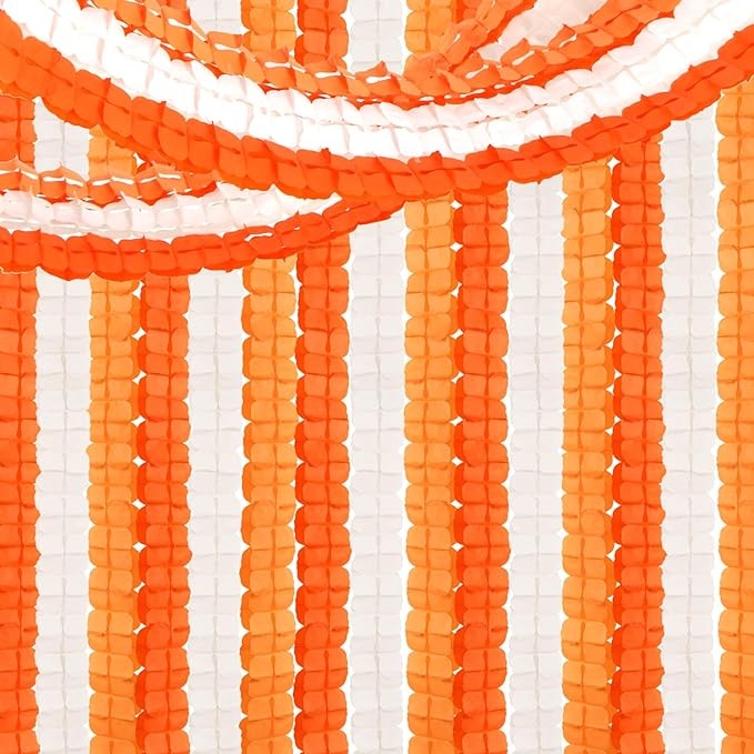 Orange Beige Fall Baby-Shower Party-Decorations Streamers Garland - 157Ft Four-Leaf Clover Autumn Harvest Thanksgiving Hanging Banner,Boho Birthday Bridal Wedding Engagement Bachelorette Decor Hugtmr