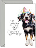 49th Birthday Cards for Women Men - Party Dog - Happy Birthday Card for 49 Year Old Woman Man Sister Brother Mum Dad Auntie Uncle Cousin, 5x7 Inch Bday Greeting Cards