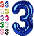 Large 40 Inch Night Blue 3 Number Balloon, 3 13 23 30 33 36 38 Night Blue Birthday Party Decorations, Numbers Three Foil Balloons for Anniversary Party Graduations Celebration Supplies