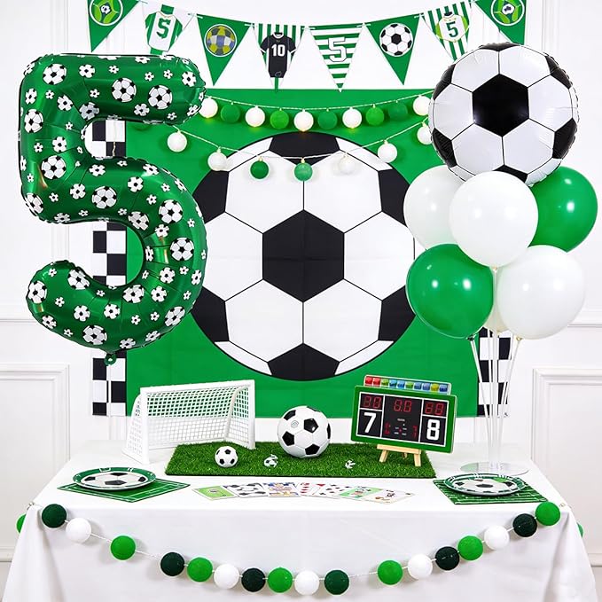 40 Inch Soccer Number 2 Balloons Large Foil Balloon Number 2 Birthday Deco World Cup Sports Soccer Theme Decoration For Soccer Party And Boy'S 2 th Birthday