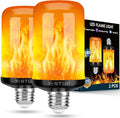 Y- STOP Upgraded LED Flame Light Bulbs, 4 Modes Flickering Light Bulb Outdoor with Upside Down Effect, E26 Base Flame Bulb for Christmas Decorations Outdoor, Halloween Lights, Party Decor (2 Pack)