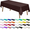 Brown Plastic Tablecloths 2 Pack Disposable Table Covers 54 x 108 Inch Party Tablecovers PEVA Coffee Table Cloths for BBQ Picnic Birthday Wedding Parties 8 ft Rectangle Table Use