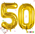Smlpuame 40 inch Number Balloon 0-9 Gold Large Number 50 Balloons,Digital Balloons for Birthday Party Celebration Decorations Supplies, Helium Foil Number Balloons for Wedding Anniversary