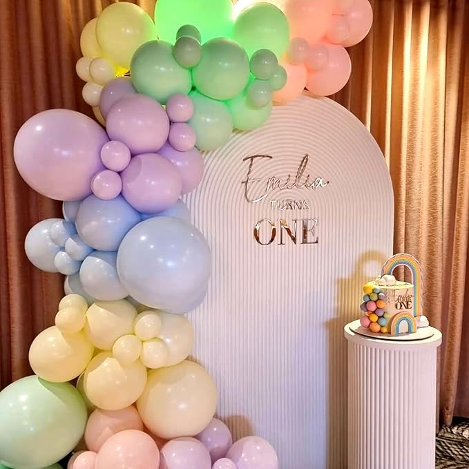 Pastel Balloons, 12 Inch 35PCS Light Pink Blue Yellow White Latex Balloon, Multicolor Balloon for Kids Graduation Easter Wedding Rainbow Party Birthday Bridal Baby Shower Party Decorations Supplies
