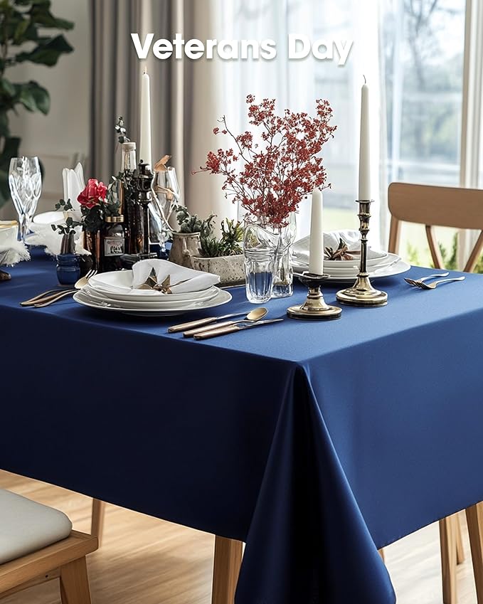 Pureegg Plastic Table Cloth Disposable 12 Pack, 54 x 108 Inch Table Cloths, Graduation Decorations Class of 2026, Graduation Party, Tablecloths, Rectangle, Plastic Cover, Leakproof & Sturdy, Navy Blue