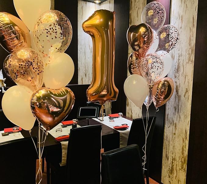 Gold Number 10 Balloon 40 Inch, 10th Birthday Party Decorations for Children, Giant 10 Foil Balloon for Party Supplies