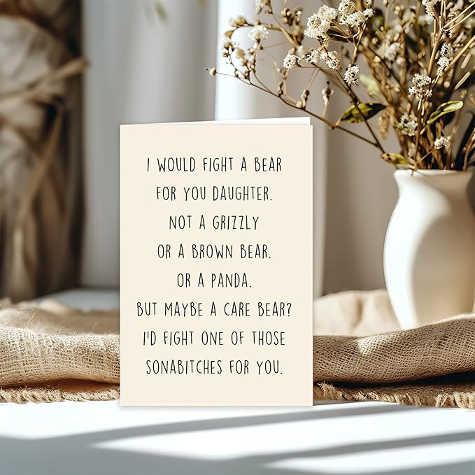 Funny Birthday Card for Daughter, Cute Daughters Bday Card from Dad Mom, Gifts for Daughter Adult