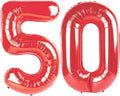 Red Jumbo Number 50 Balloon 40 Inch, Women Men 50 Birthday Supplies, Foil Helium 50 Birthday Giant Balloon, Mylar Red Number Balloons Anniversary Decorations