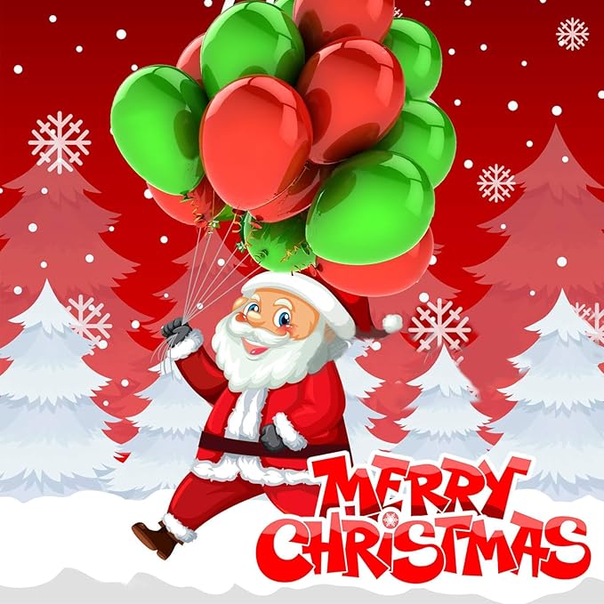 100PCS Christmas Balloons Garland Arch - MAQIHAN Xmas Red Green White Balloons Christmas Birthday Party Decorations Latex Balloons Globos Para Decoracion De Fiestas Tree Baloons Party Supplies 12 Inch
