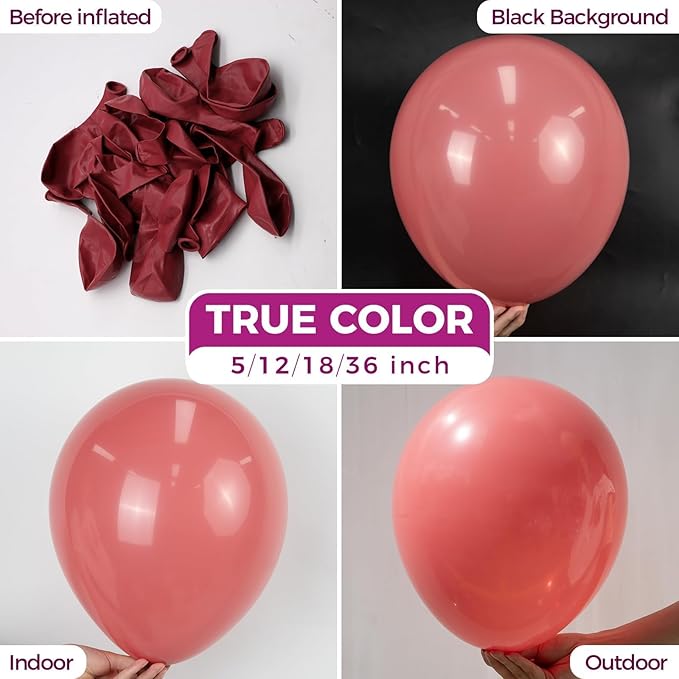 Bezente Dusty Pink Latex Party Balloons - 100 Pack 12 inch Round Helium Blush Pink Rose Pink Balloons for Birthday Wedding Anniversary Bridal Shower Gender Reveal Boho Theme Party Decoration
